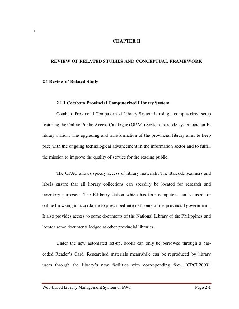 Review of related literature of library management system review of related literature about library services